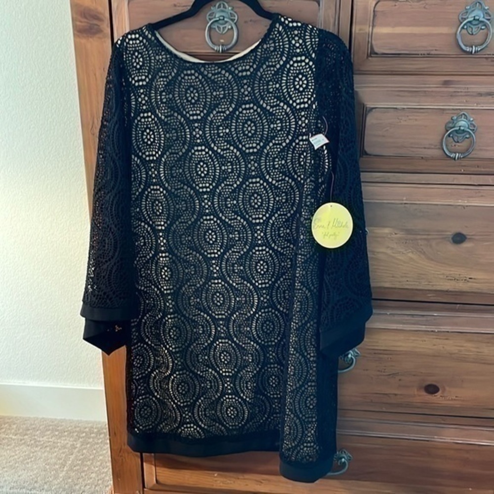 Emma & Michele Black Lace Dress Size Large NWT